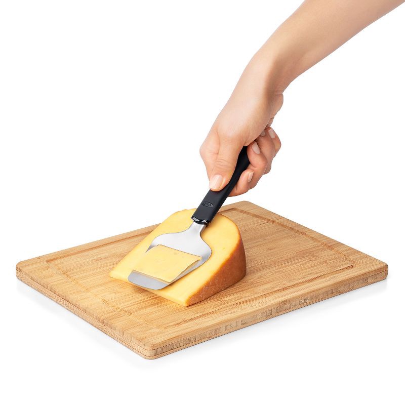 slide 1 of 4, OXO Stainless Steel Plane Slicer: Cheese Slicer, Dishwasher-Safe, Black, Kitchen Tool, 8.5" Height, 2.6" Width, 1 ct