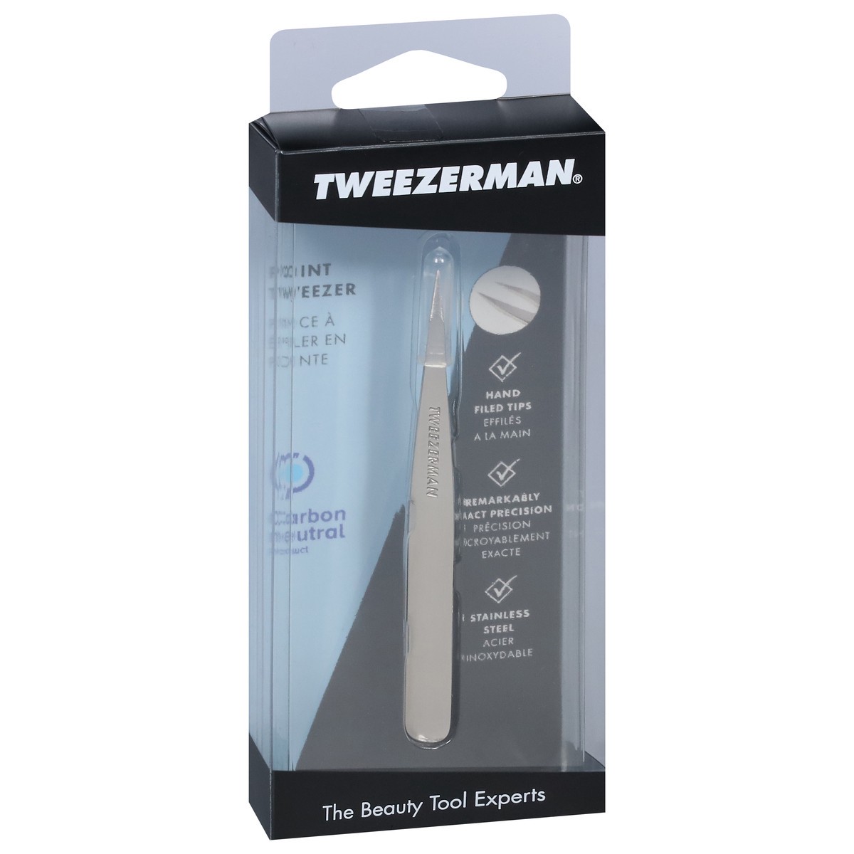 slide 2 of 9, Tweezerman Stainless Steel Point Tweezers, 1 ct