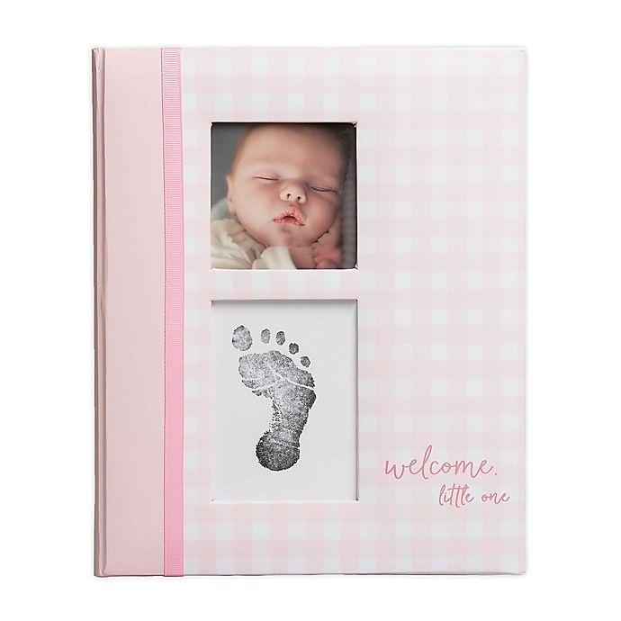 slide 1 of 9, Pearhead Baby Memory Book and Clean-Touch Ink Pad - Pink Gingham, 1 ct