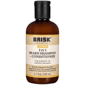 slide 1 of 1, Brisk Grooming 2In1 Beard Shampoo + Conditioner, Citrus, 5.1 Oz, 5.1 oz