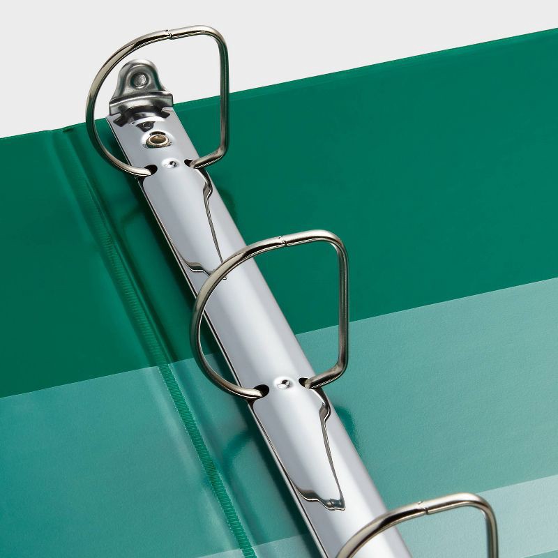 slide 3 of 3, 1.5" 3 Ring Binder Clear View Green - up&up™: D Rings, 375 Sheet Capacity, 4 Internal Pockets, Cardboard & Polypropylene, 375 sheets