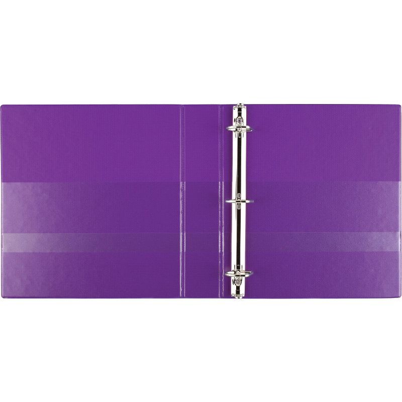 slide 4 of 5, 1.5" 3 Ring Binder Clear View Purple - up&up™: D Rings, 375 Sheet Capacity, 4 Internal Pockets, Cardboard & Polypropylene, 375 sheets