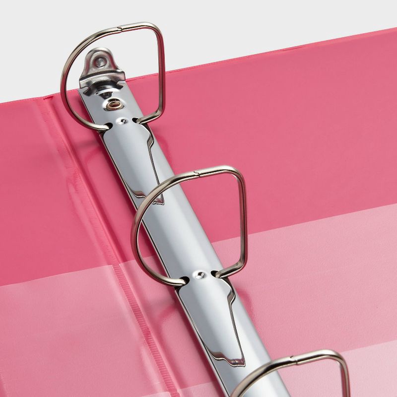 slide 3 of 3, 1.5" 3 Ring Binder Clear View Pink - up&up™: D Rings, 375 Sheet Capacity, 4 Internal Pockets, Cardboard & Metal, 375 sheets