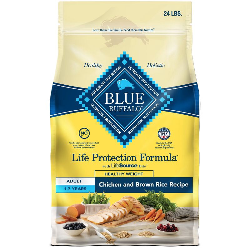 slide 1 of 11, Blue Buffalo Life Protection Formula Natural Adult Healthy Weight Dry Dog Food Chicken and Brown Rice - 24lbs, 24 lb