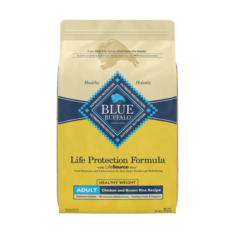 slide 1 of 9, Blue Buffalo Life Protection Formula Natural Adult Healthy Weight Dry Dog Food Chicken and Brown Rice - 24lbs, 24 lb