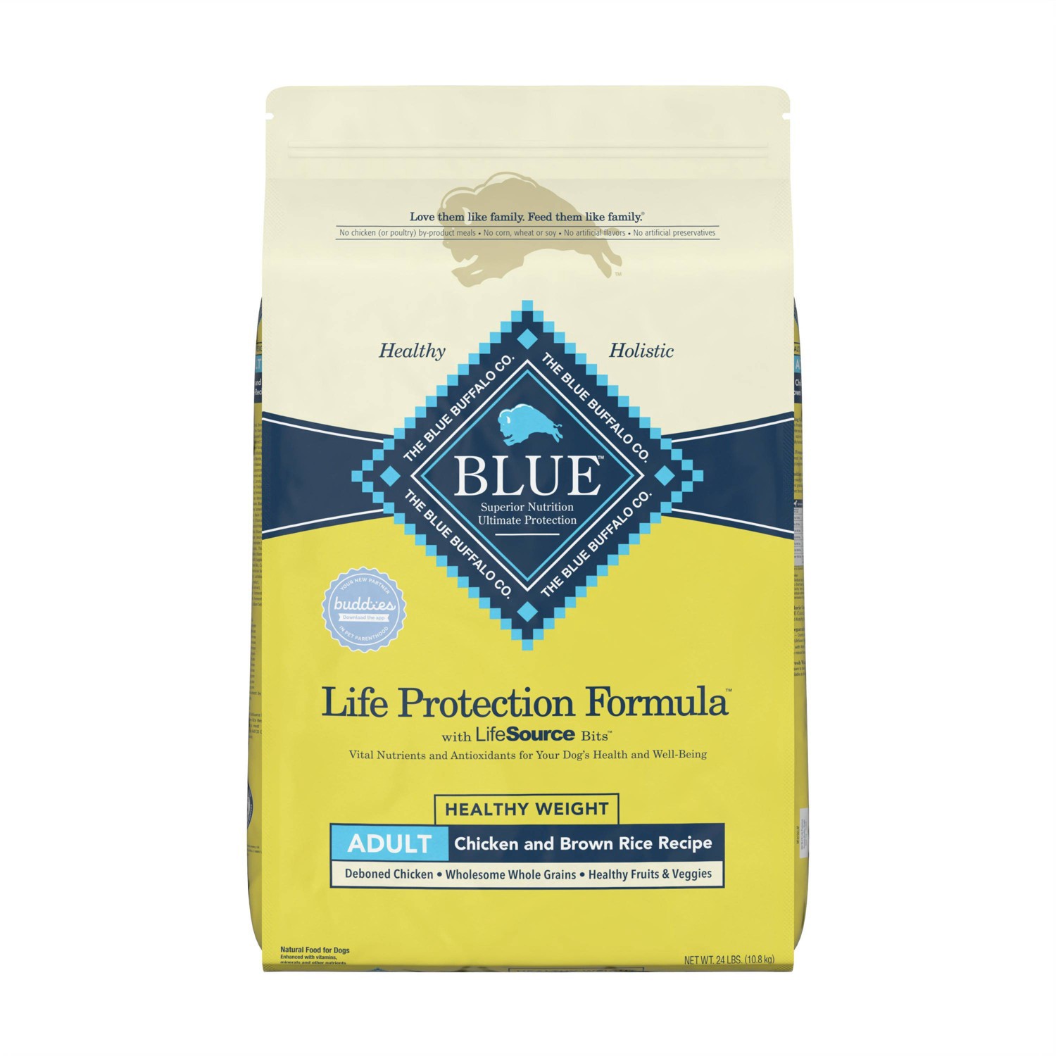 slide 1 of 8, Blue Buffalo Life Protection Formula Natural Adult Healthy Weight Dry Dog Food Chicken and Brown Rice - 24lbs, 24 lb