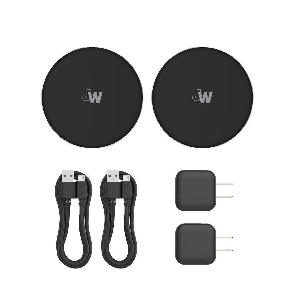 Just Wireless 5W Qi Wireless Charging Pads (with Wall Adapters) Black