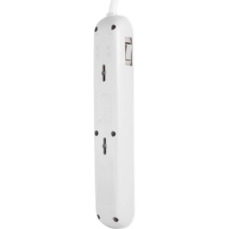 slide 7 of 8, Philips 6-Outlet Surge Protector with 4ft Extension Cord, White, 4 ft