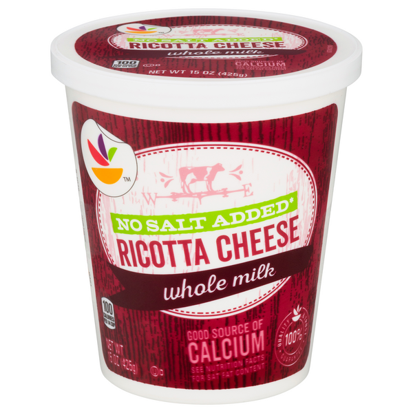 slide 1 of 1, Giant No Salt Added Whole Milk Ricotta Cheese, 15 oz