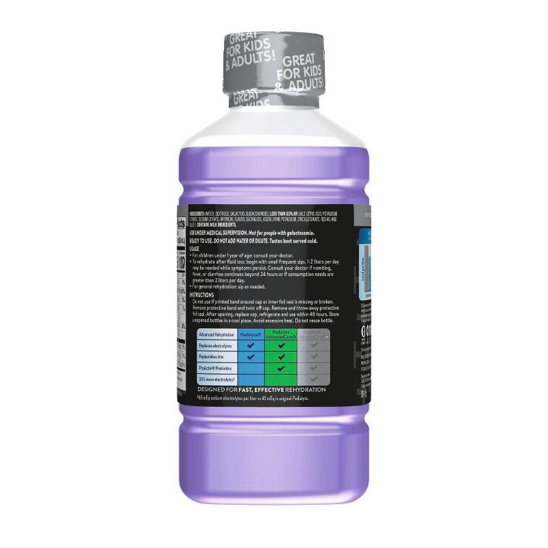 slide 2 of 8, Pedialyte Advanced Care Plus Electrolyte Solution Hydration Drink - Iced Grape - 33.8 fl oz, 33.8 fl oz