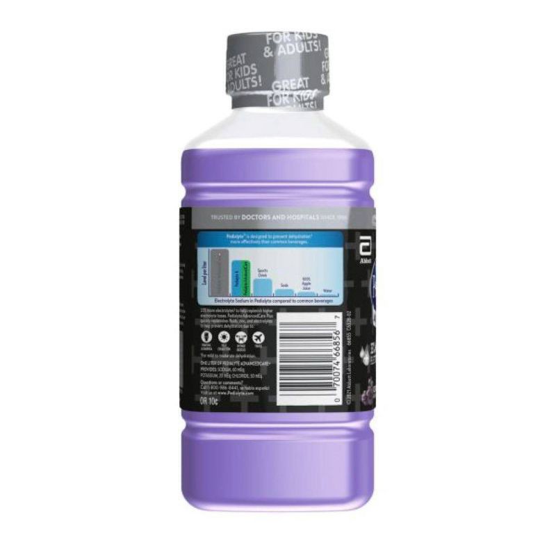 slide 2 of 9, Pedialyte Advanced Care Plus Electrolyte Solution Hydration Drink - Iced Grape - 33.8 fl oz, 33.8 fl oz