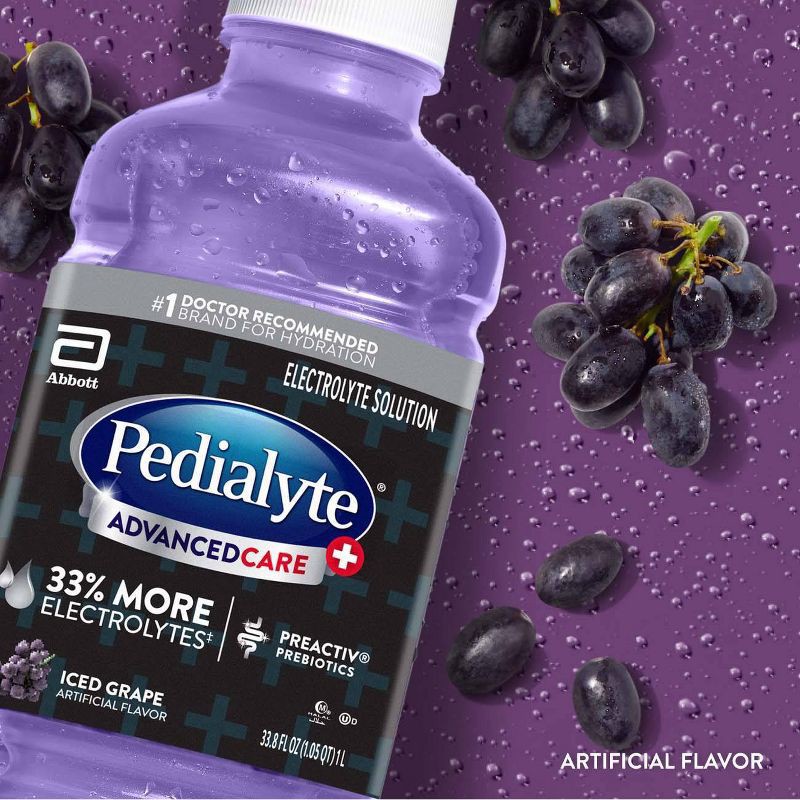 slide 3 of 9, Pedialyte Advanced Care Plus Electrolyte Solution Hydration Drink - Iced Grape - 33.8 fl oz, 33.8 fl oz