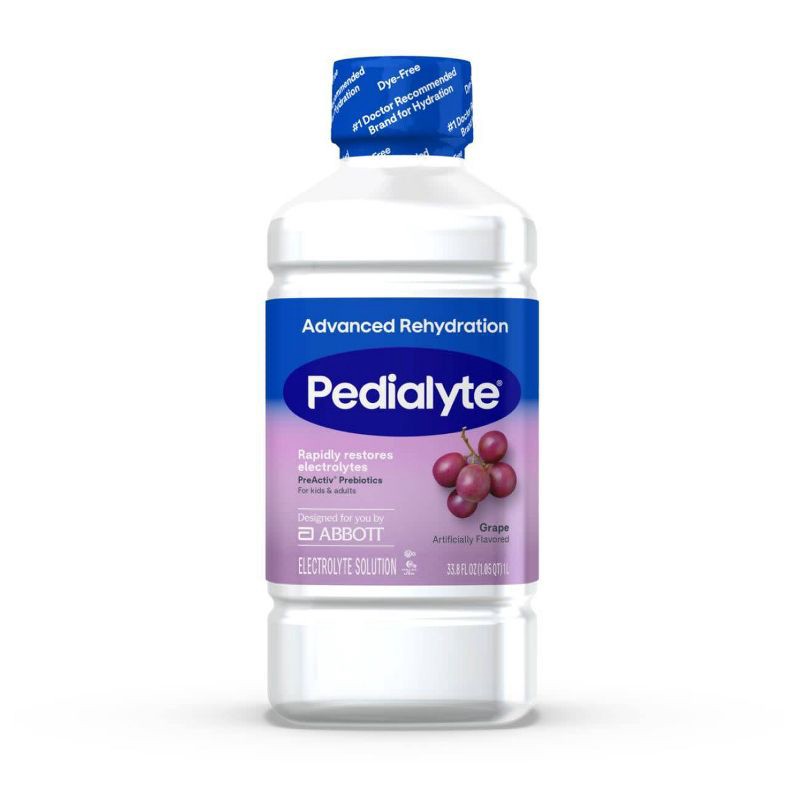 slide 1 of 12, Pedialyte Advanced Care Plus Electrolyte Solution Hydration Drink - Iced Grape - 33.8 fl oz, 33.8 fl oz