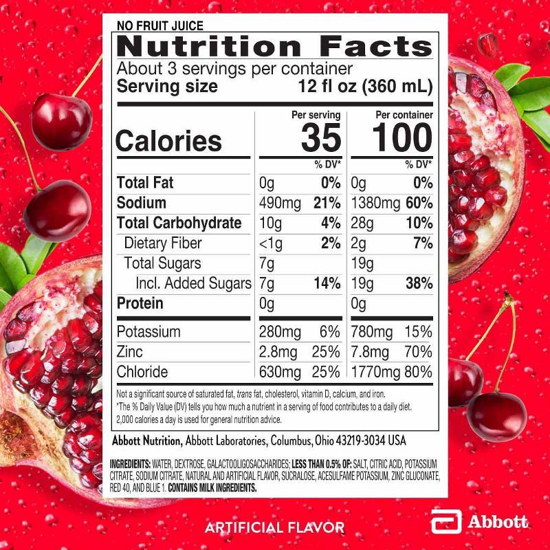 slide 7 of 9, Pedialyte Advanced Care Plus Electrolyte Solution Hydration Drink - Chilled Cherry Pomegranate - 33.8 fl oz, 33.8 fl oz
