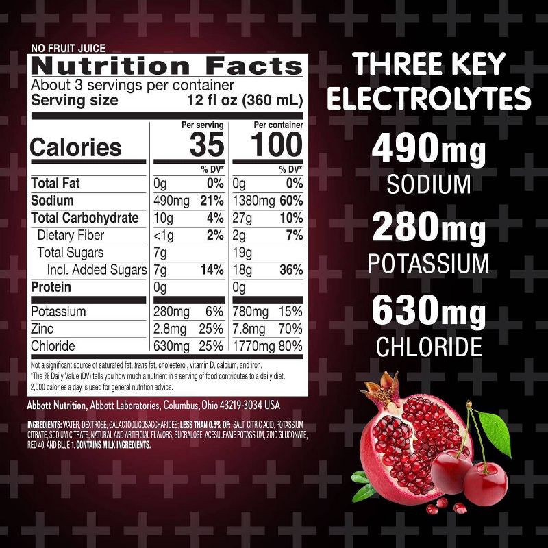 slide 7 of 8, Pedialyte Advanced Care Plus Electrolyte Solution Hydration Drink - Chilled Cherry Pomegranate - 33.8 fl oz, 33.8 fl oz