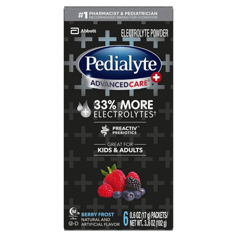 slide 1 of 7, Pedialyte AdvancedCare Plus Electrolyte Powder - Berry Frost - 6ct/3.6oz, 6 ct, 3.6 oz