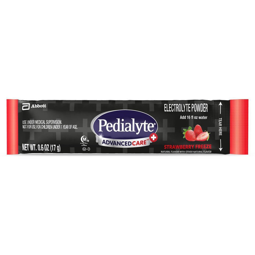 slide 6 of 6, Pedialyte AdvancedCare Plus Electrolyte Powder - Strawberry Freeze, 6 ct, 3.6 oz
