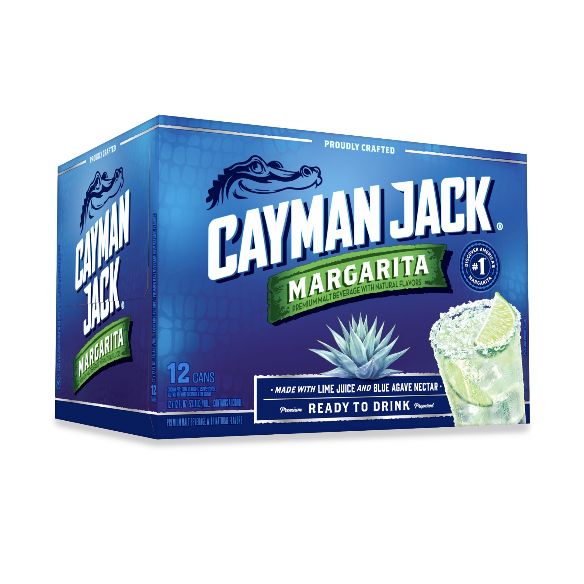 slide 1 of 7, Cayman Jack Margarita 12pk Slim Cans, 12 ct; 12 oz
