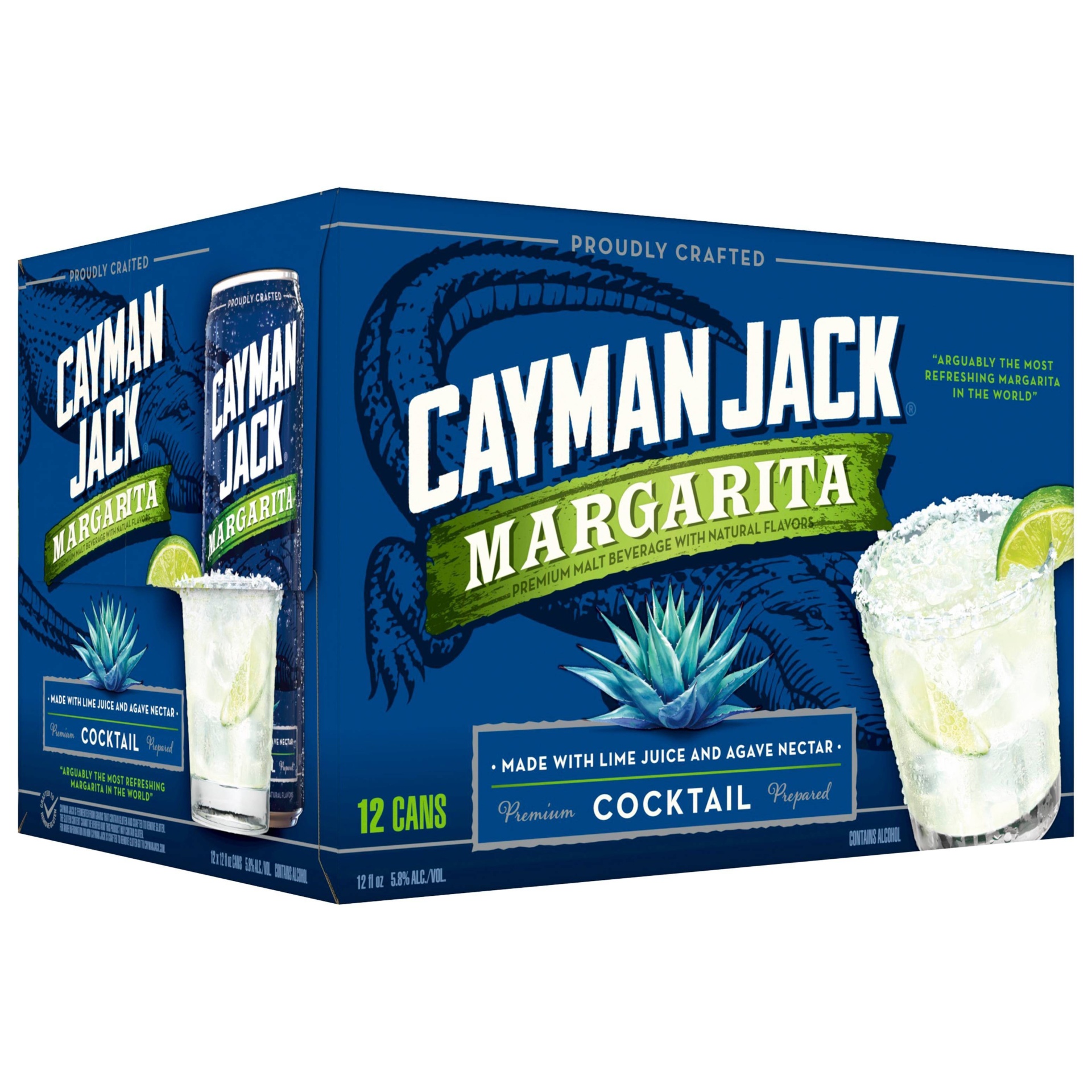 slide 1 of 5, Cayman Jack Margarita In Cans, 12 ct; 12 oz