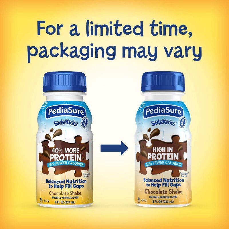 slide 3 of 8, PediaSure SideKicks High Protein Nutrition Shake Chocolate - 6 ct/48 fl oz, 6 ct, 48 fl oz