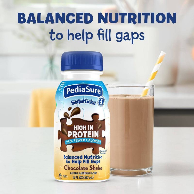 slide 4 of 8, PediaSure SideKicks High Protein Nutrition Shake Chocolate - 6ct/48 fl oz, 6 ct, 48 fl oz