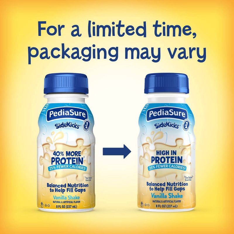 slide 3 of 8, PediaSure SideKicks High Protein Nutrition Shake Vanilla - 6pk/48 fl oz, 6 ct, 48 fl oz