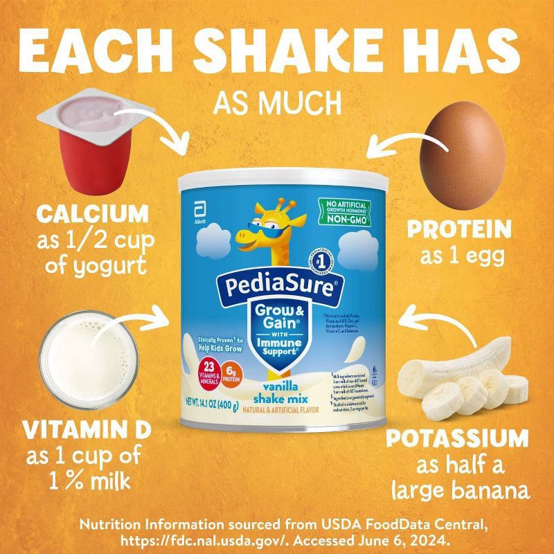 slide 7 of 12, PediaSure Grow & Gain Non-GMO Shake Mix Powder Vanilla - 14.1oz, 14.1 oz