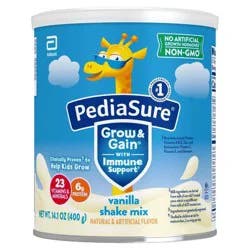 PediaSure Grow & Gain Non-GMO Shake Mix Powder Vanilla - 14.1oz: Gluten-Free Toddler Nutrition, Kosher, Halal