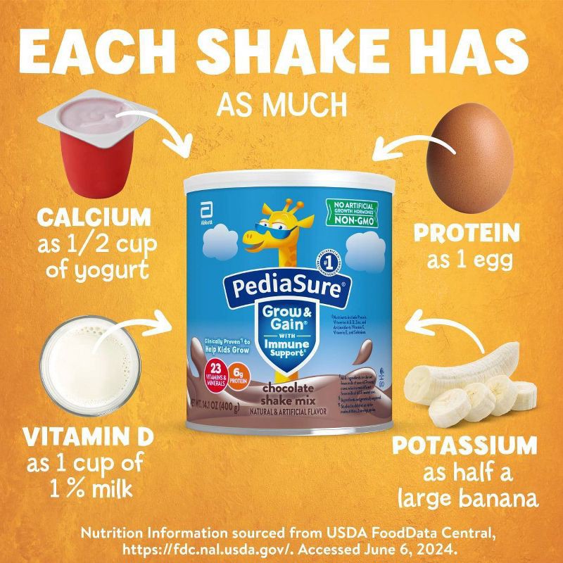 slide 7 of 11, PediaSure Grow & Gain Non-GMO Shake Mix Chocolate Powder - 14.1oz, 14.1 oz
