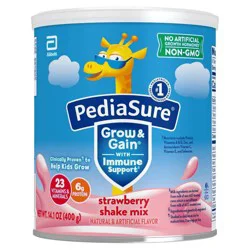 PediaSure Grow & Gain Non-GMO Shake Mix Strawberry Powder - 14.1oz: Toddler, Kosher, Halal, Gluten-Free