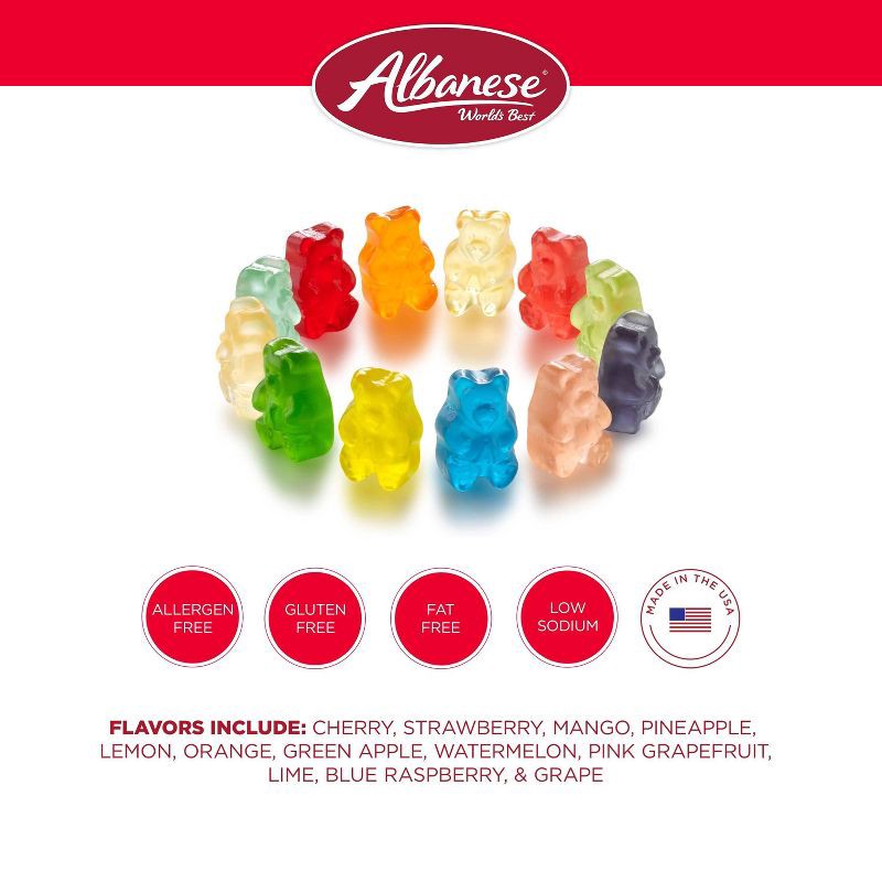 slide 5 of 9, Albanese World's Best 12 Flavor Gummi Bears Candy - 9oz, 9 oz