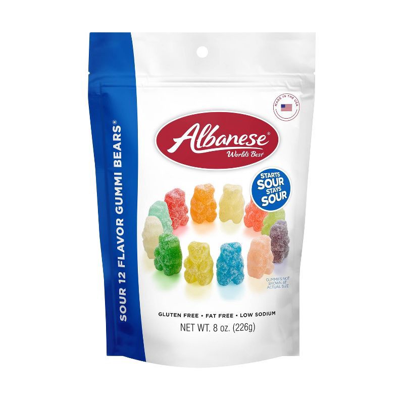 slide 1 of 11, Albanese World's Best Sour 12 Flavor Gummi Bears Candy - 8oz, 8 oz