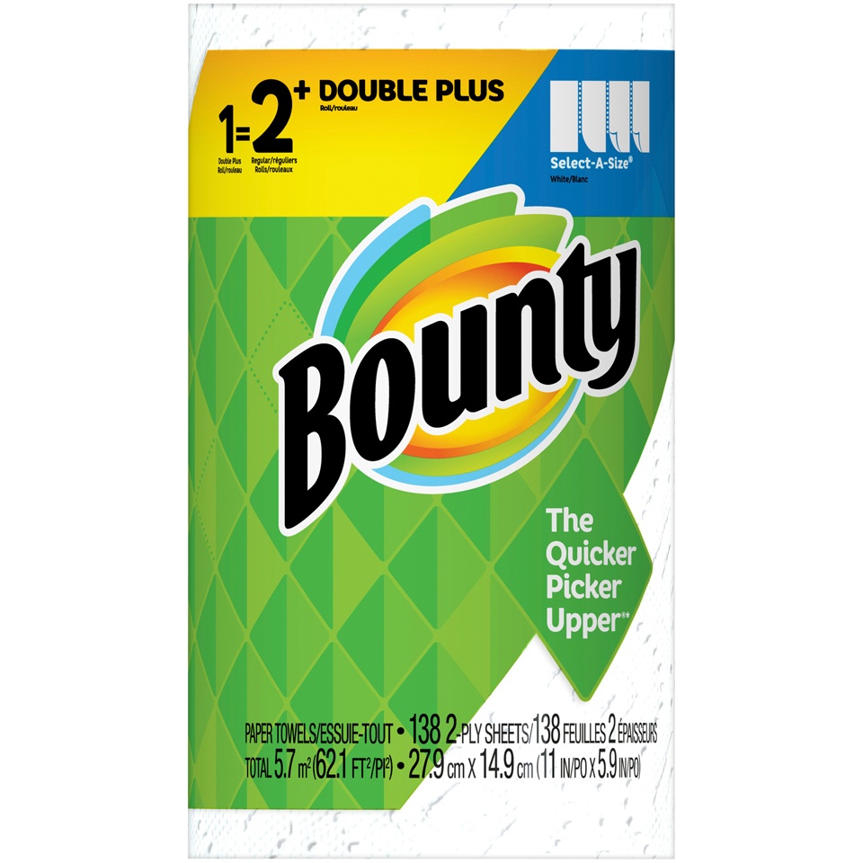 slide 2 of 4, Bounty Select-A-Size White Paper Towels Huge Roll, 1 ct