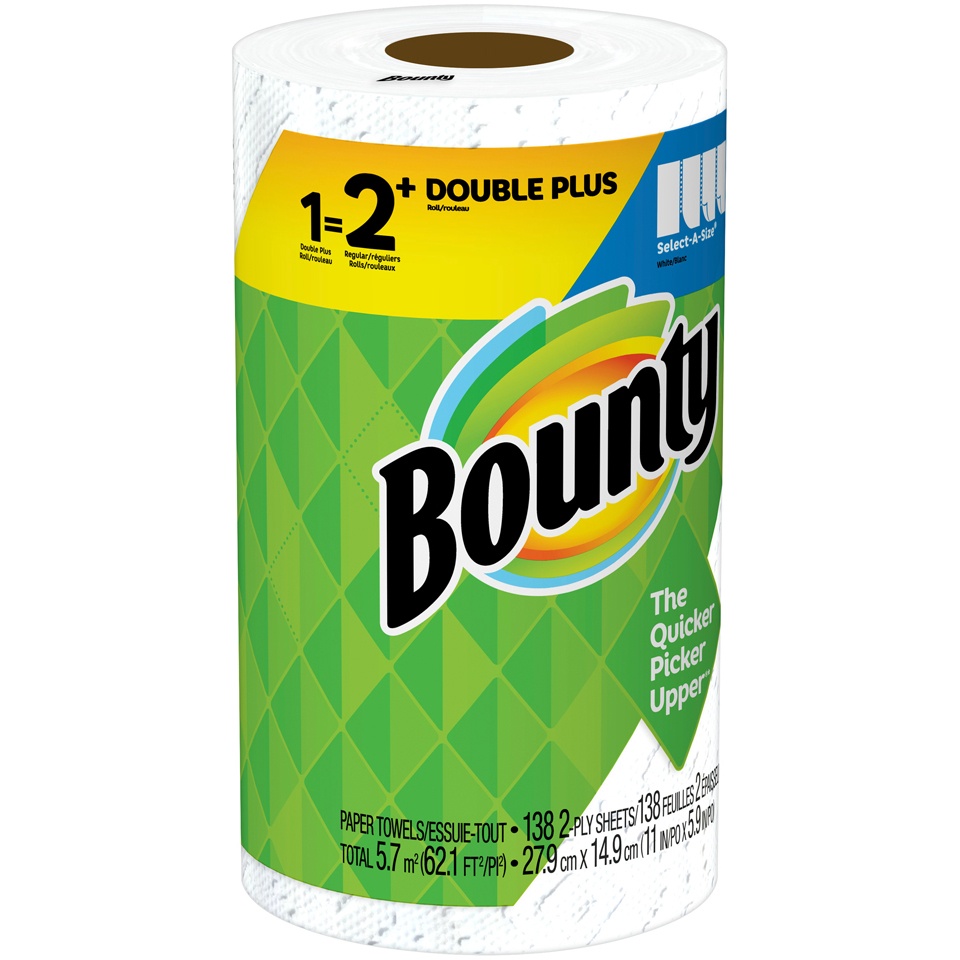 slide 3 of 4, Bounty Select-A-Size White Paper Towels Huge Roll, 1 ct