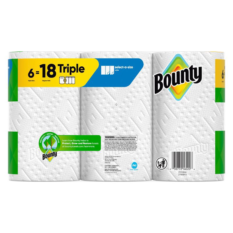 slide 14 of 16, Bounty Select-A-Size Paper Towels - 6 Triple Rolls, 1 ct