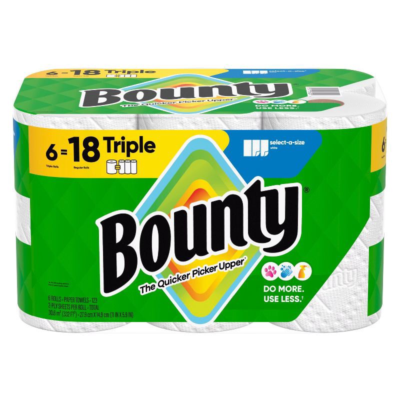 slide 12 of 16, Bounty Select-A-Size Paper Towels - 6 Triple Rolls, 1 ct