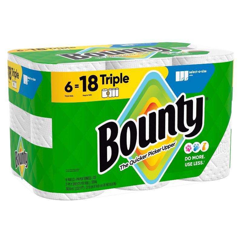 slide 15 of 16, Bounty Select-A-Size Paper Towels - 6 Triple Rolls, 1 ct