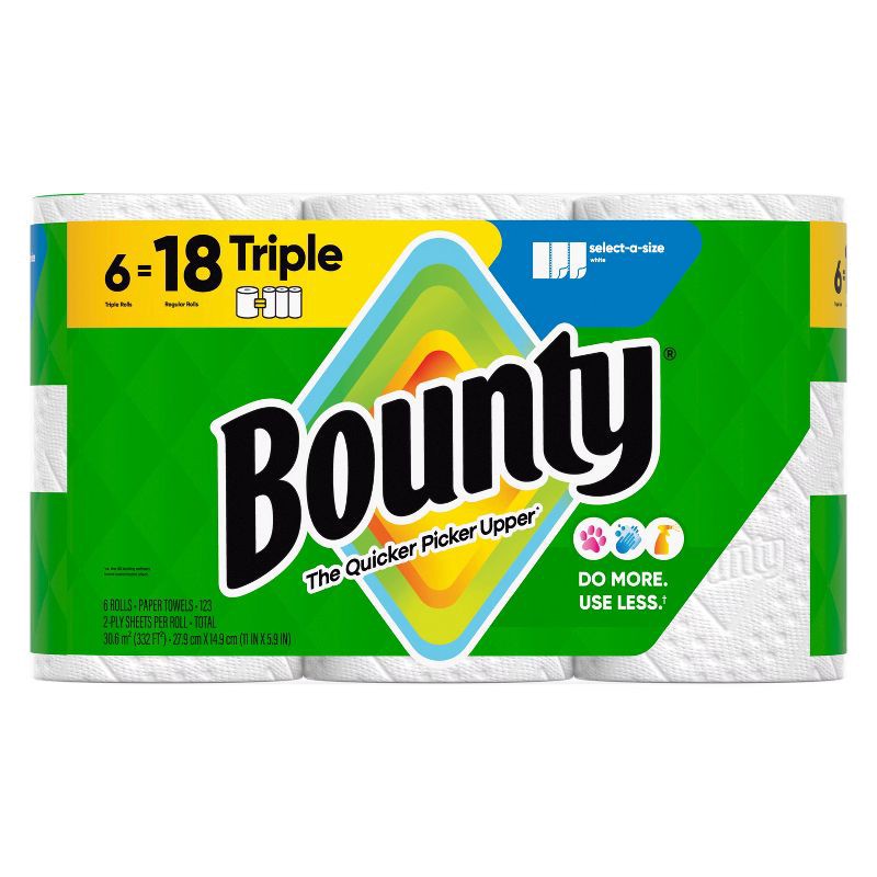 slide 13 of 16, Bounty Select-A-Size Paper Towels - 6 Triple Rolls, 1 ct