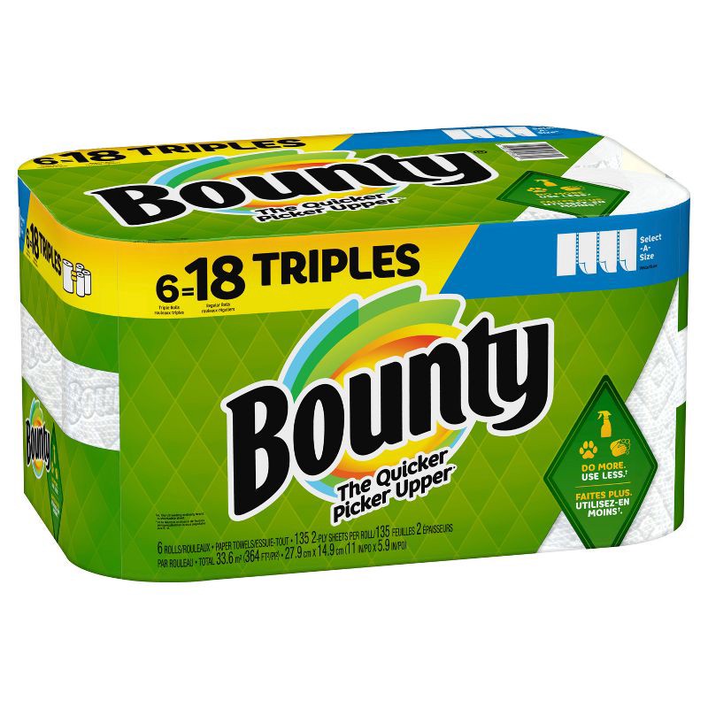 slide 15 of 18, Bounty Select-A-Size Paper Towels - 6 Triple Rolls, 1 ct