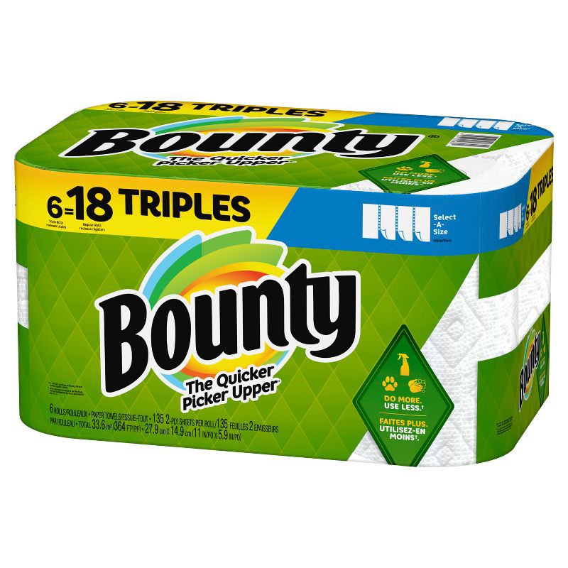 slide 16 of 18, Bounty Select-A-Size Paper Towels - 6 Triple Rolls, 1 ct