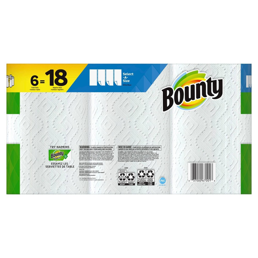 slide 5 of 5, Bounty Select-A-Size White Paper Towels, 6 ct