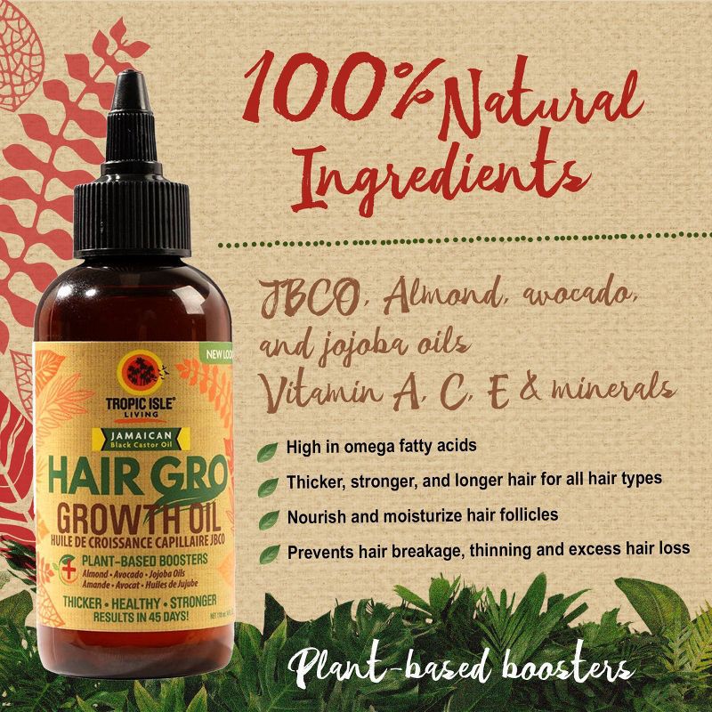 slide 3 of 4, Tropic Isle Living Jamaican Black Castor Hair Growth Oil - 4oz, 4 oz