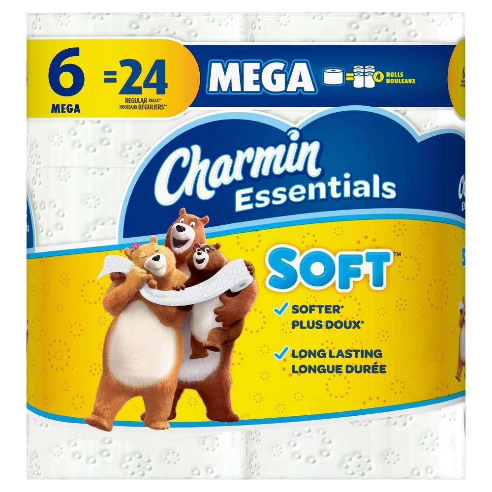 slide 6 of 6, Charmin Essentials Soft Toilet Paper - 6 Mega Rolls, 1 ct