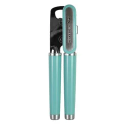 KitchenAid Multi Function Can Opener Aqua Sky: Manual Kitchen Utensil, Stainless Steel, Hand Wash