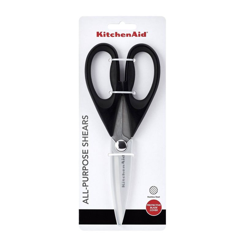 slide 6 of 6, KitchenAid Utility Shears: Stainless Steel Kitchen Scissors, Dishwasher-Safe, Black Handle, 4.5" Blade, Lifetime Warranty, 1 ct