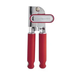 KitchenAid All Over Silicone Can Opener Red: Handheld Soft-Grip Manual Kitchen Utensil, Stainless Steel, Freestanding