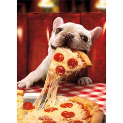 Avanti Dog With Cheesy Pizza Slice Birthday Card - 4 in x 6 in