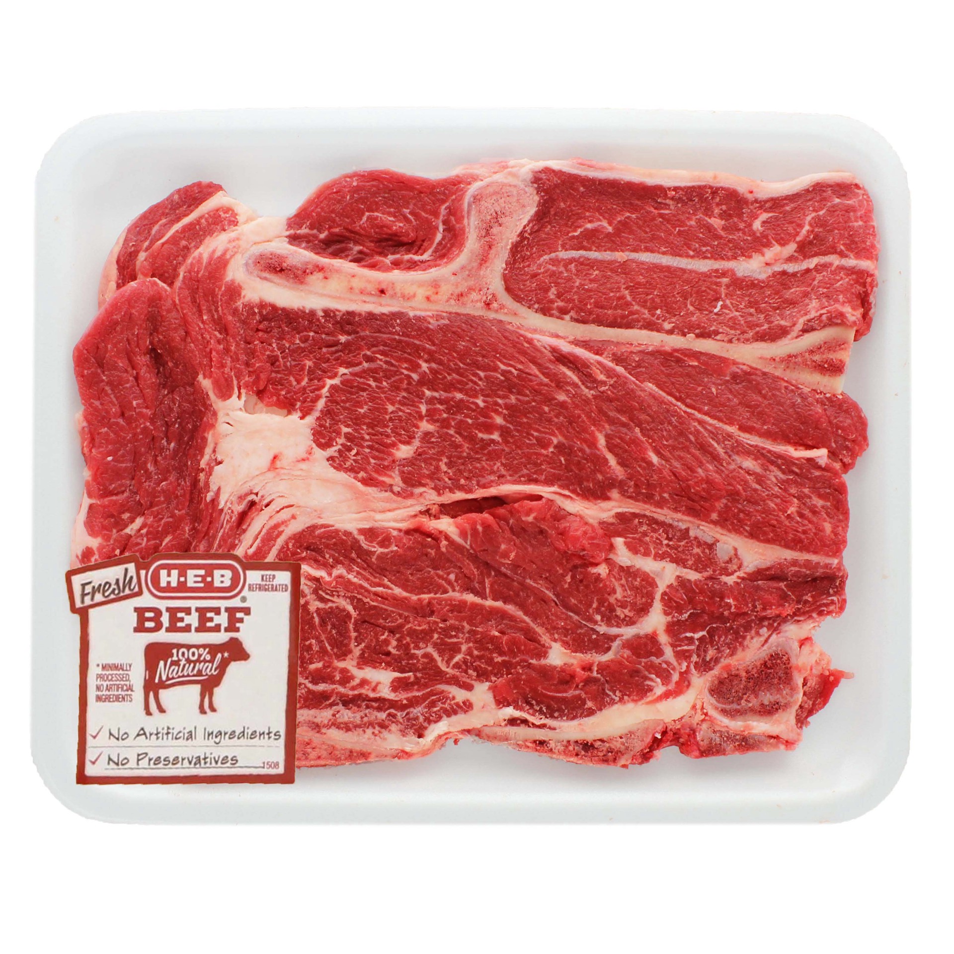 slide 1 of 1, H-E-B Beef Chuck Steak Bone In Thin, USDA Select, per lb