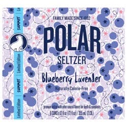 Polar Seltzer Blueberry Lavender - 6 x 12 fl oz