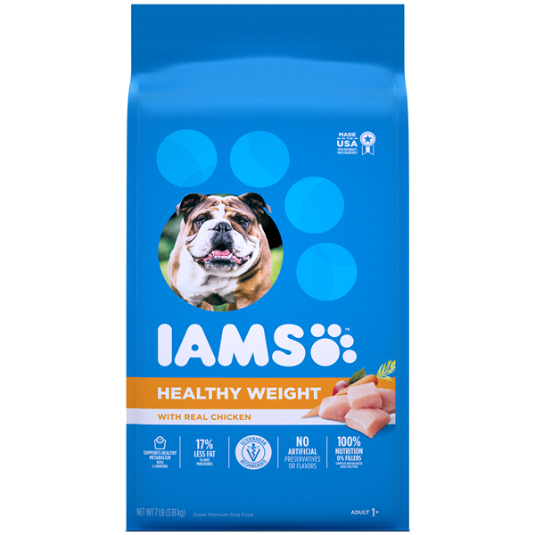 slide 1 of 1, IAMS Proactive Health Adult Healthy Weight Dry Dog Food Chicken, 7 lb